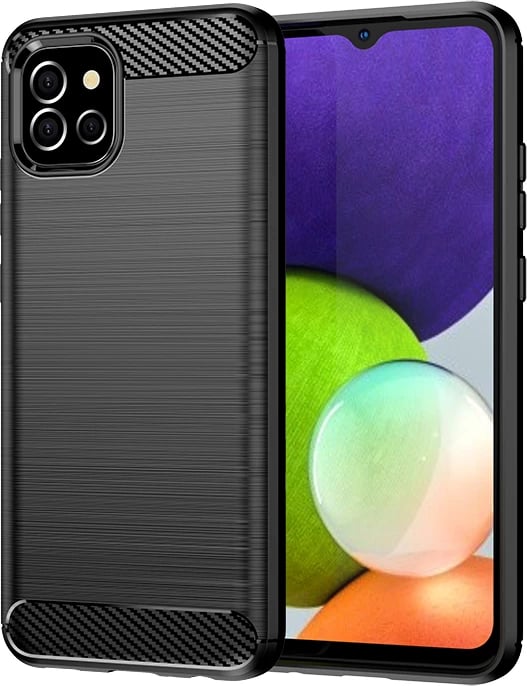 Mbështjellës Hurtel Carbon Case për Samsung Galaxy A03s, i zi
