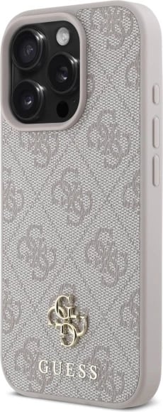 Mbështjellës Guess 4G Small Classic MagSafe për iPhone 16 Pro Max, Rozë