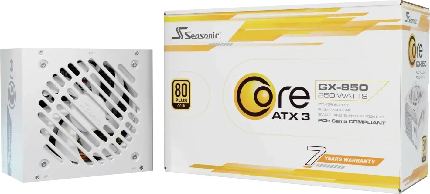 Furnizues energjie Sea Sonic Core SRP-CGX851-A5A32SF-W, 850W, ATX 3.1, 80 Plus Gold, bardhë