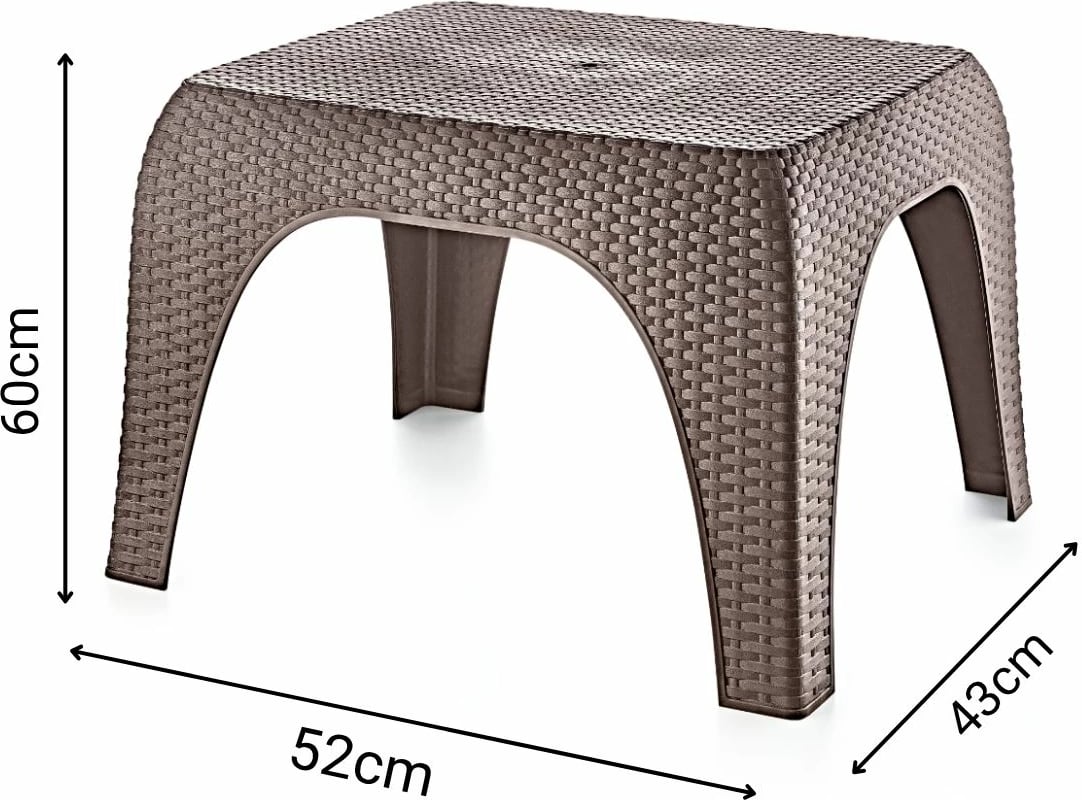 Tavolinë kafeje Skye Decor, ngjyrë kafe e errët, 52x60x43cm