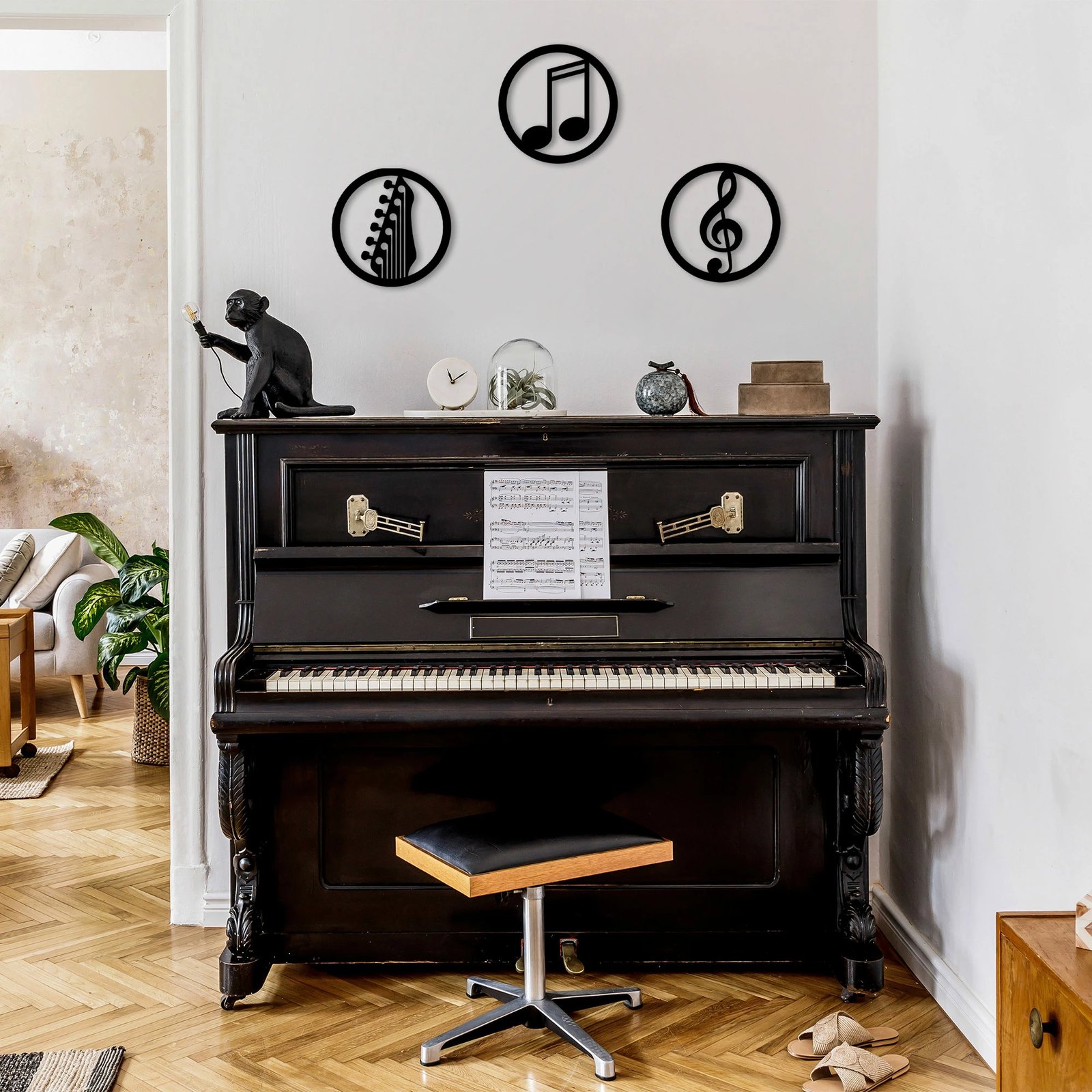 Aksesor dekorativ metalik për mur, Wallity, Just Music - 295, 3 copë