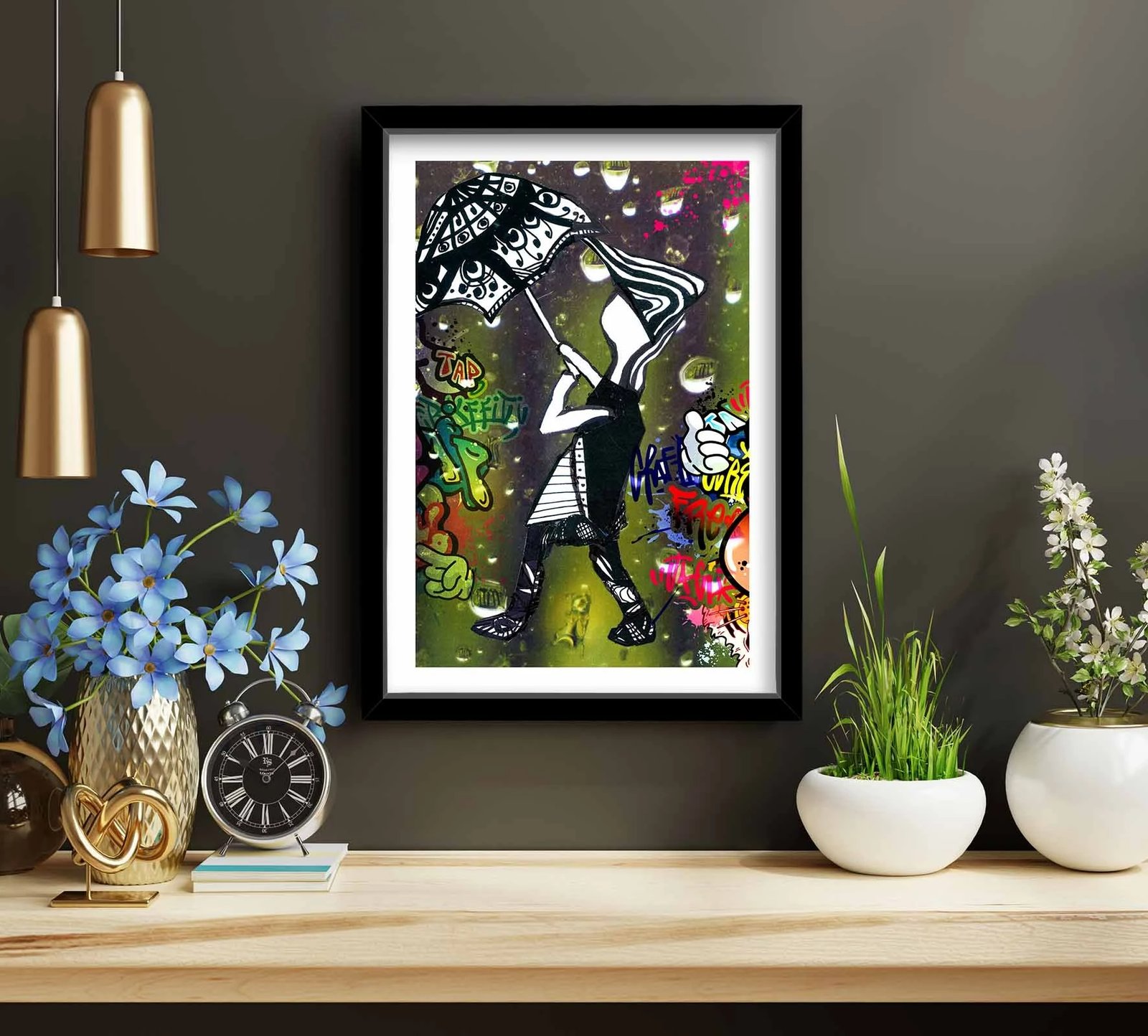 Pikturë dekorative me kornizë MDF, shumëngjyrëshe, 3550POP-001, 38x53cm