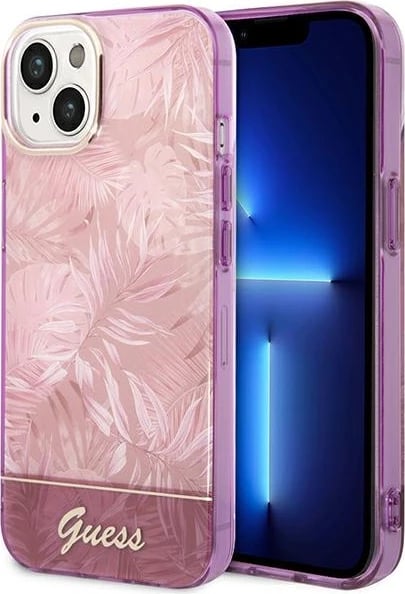 Mbështjellës Guess Jungle Collection për iPhone 14 Plus 6.7", rozë, hardcase Mbështjellës Guess Jungle Collection për iPhone 14 Plus 6.7", rozë, hardcase