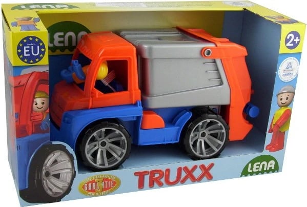 Kamion lodër Lena Truxx Garbage Truck 29 cm, Blu/Gri/Portokalli