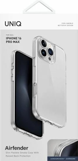 Mbështjellës UNIQ Air Fender për iPhone 16 Pro Max, Transparent