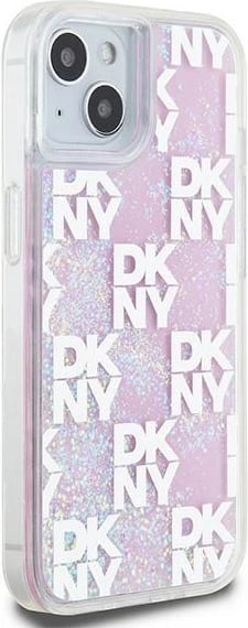 Mbështjellës DKNY Liquid Glitter Multilogo për iPhone 15/14/13, Rozë