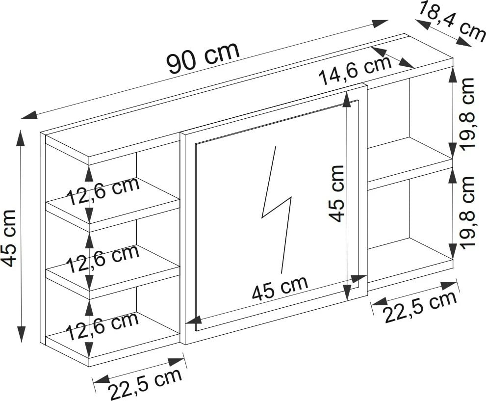 Dollap për make-up Marta, ngjyrë arre, Hanah Home