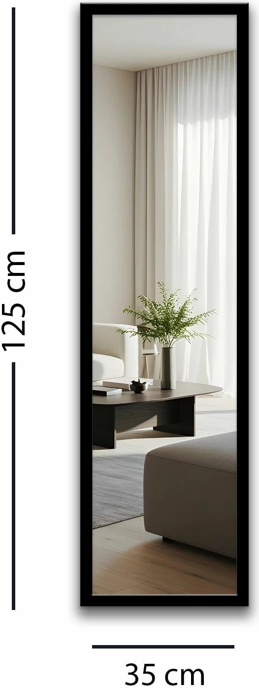 Pasqyrë e gjatë Cheval, ngjyrë e zezë, Skye Decor, 35x125cm