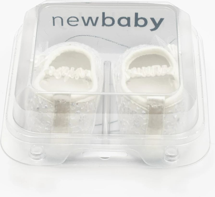 Papuçe bebe balerina me dantellë New Baby, 12-18 m, shollë e hollë PVC pa BPA, bezhë