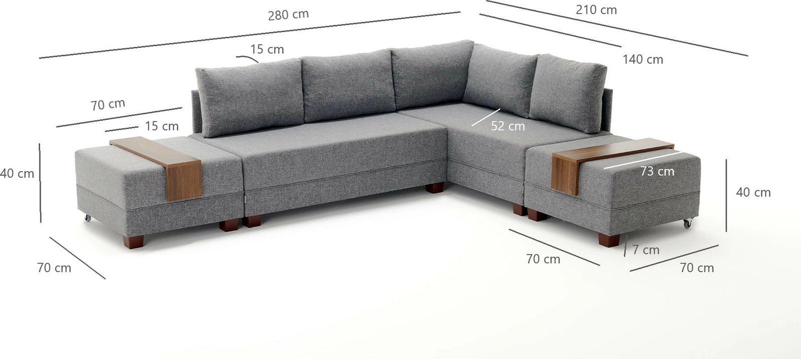 Kënd-sofë krevati Fly, ngjyrë krem, Atelier del Sofa