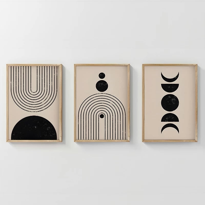 Dekor muri me kornizë Aregon, triptik, print digjital, 33x1.5x48cm