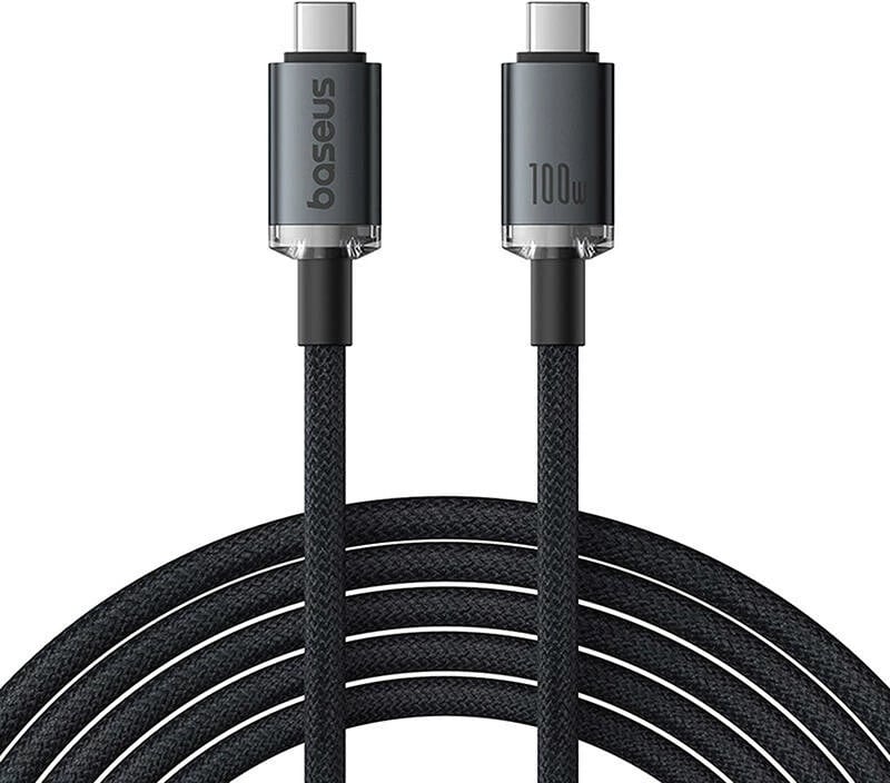Kabllo USB-C në USB-C Baseus Crystal Shine, 1.5m, 100W, 20Gbps, e zezë Kabllo USB-C në USB-C Baseus Crystal Shine, 1.5m, 100W, 20Gbps, e zezë