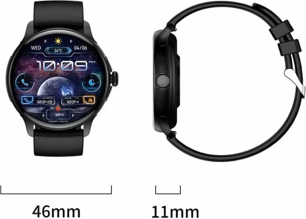 Smartwatch për femra Rubicon, e zezë