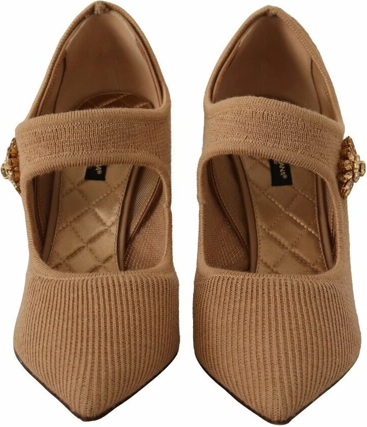 Këpucë me taka për femra Dolce & Gabbana, bezhë 