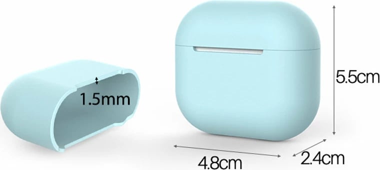 Mbështjellës silikoni për kufje AirPods 3 Hurtel, Blu e errët