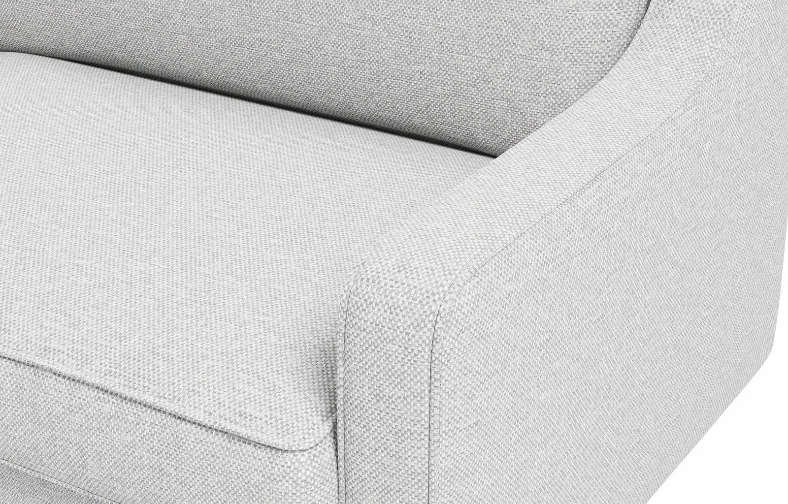 Divan treshe Robin, ngjyrë Pebble, këmbë druri Walnut