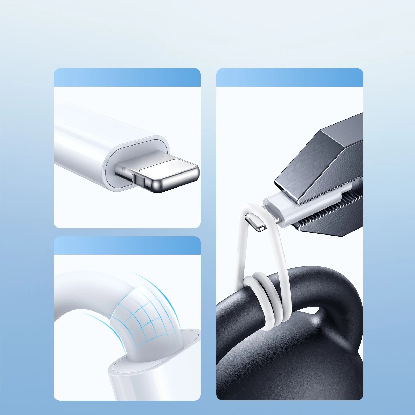 Kabllo karikimi 3-në-1 Joyroom S-IW007, USB-A, magnetik, Lightning, 1.2m, e bardhë