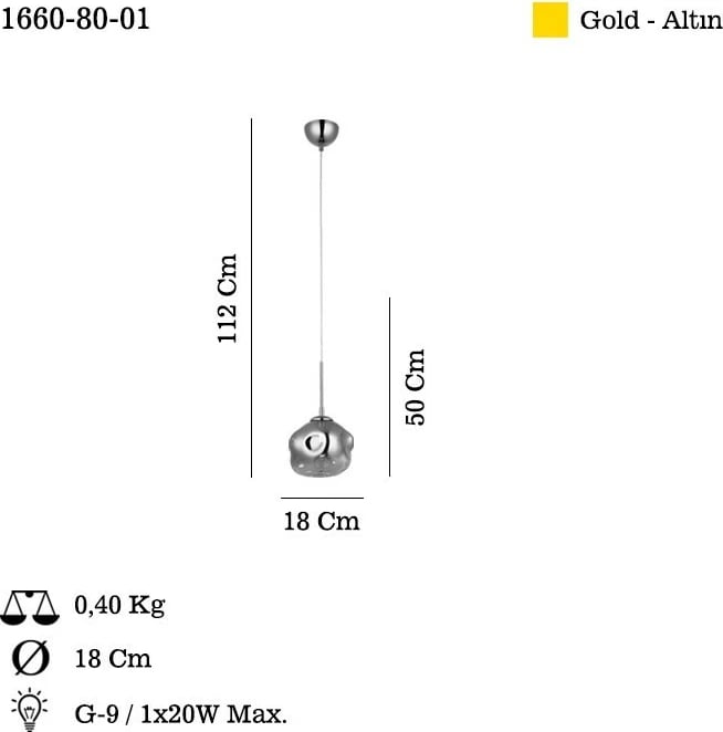 Llambë tavani Opviq, Herman, ngjyrë ari, 80-01