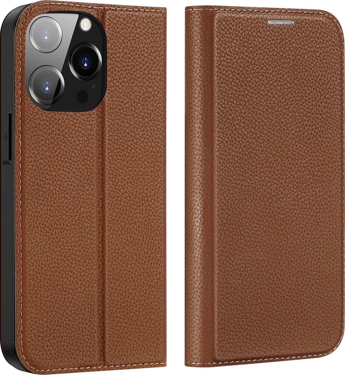 Mbështjellës Dux Ducis Skin X2 për iPhone 14 Pro, me kapak magnetik, kafe