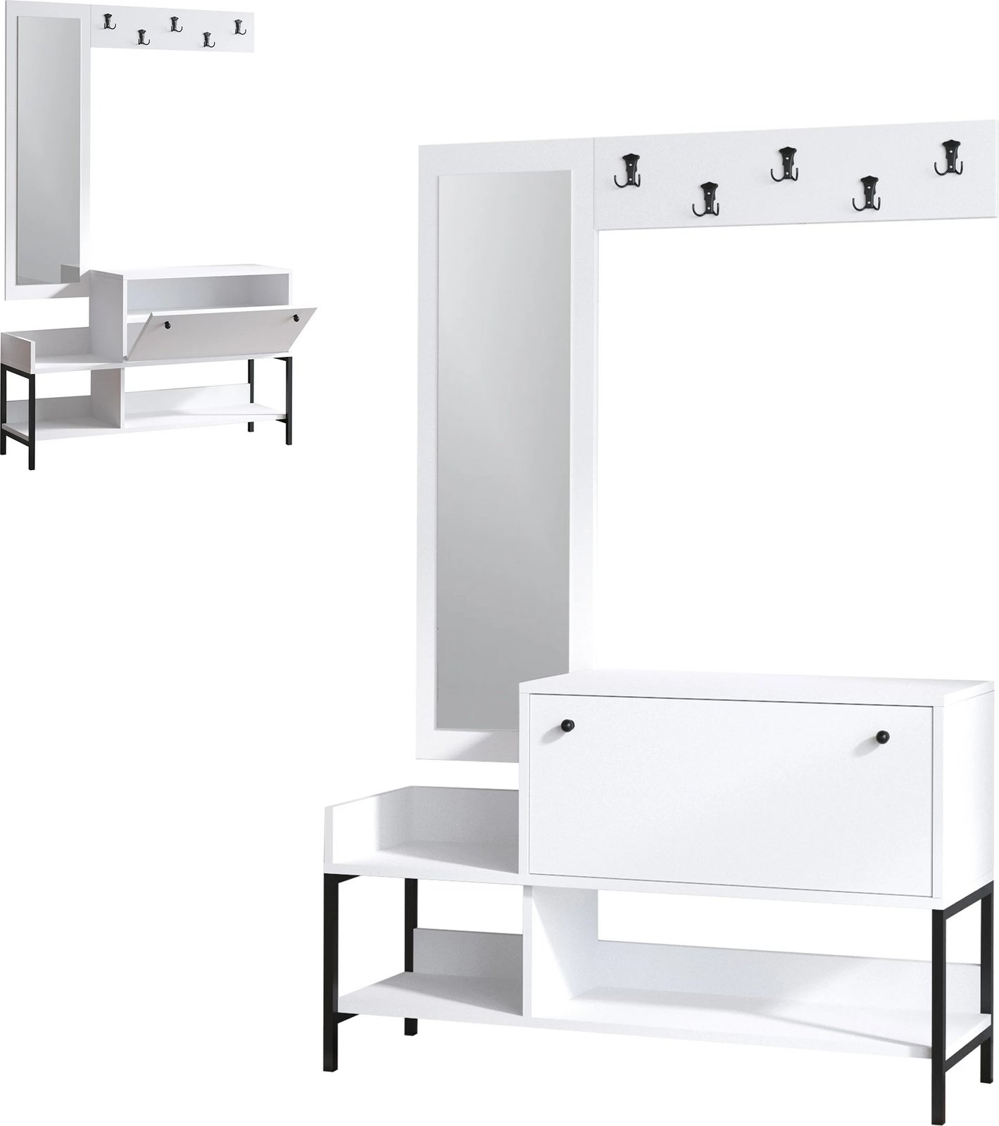 Dollap për këpucë Skye Decor, Lopp, bardhë e zi