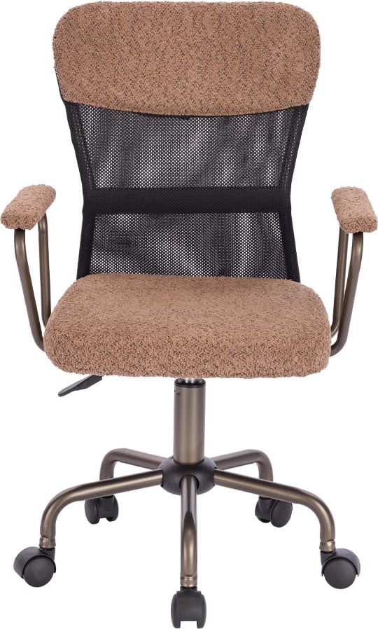 Karrige zyre Bell, ngjyrë kafe e çelët, metal gunmetal, 54x52x92