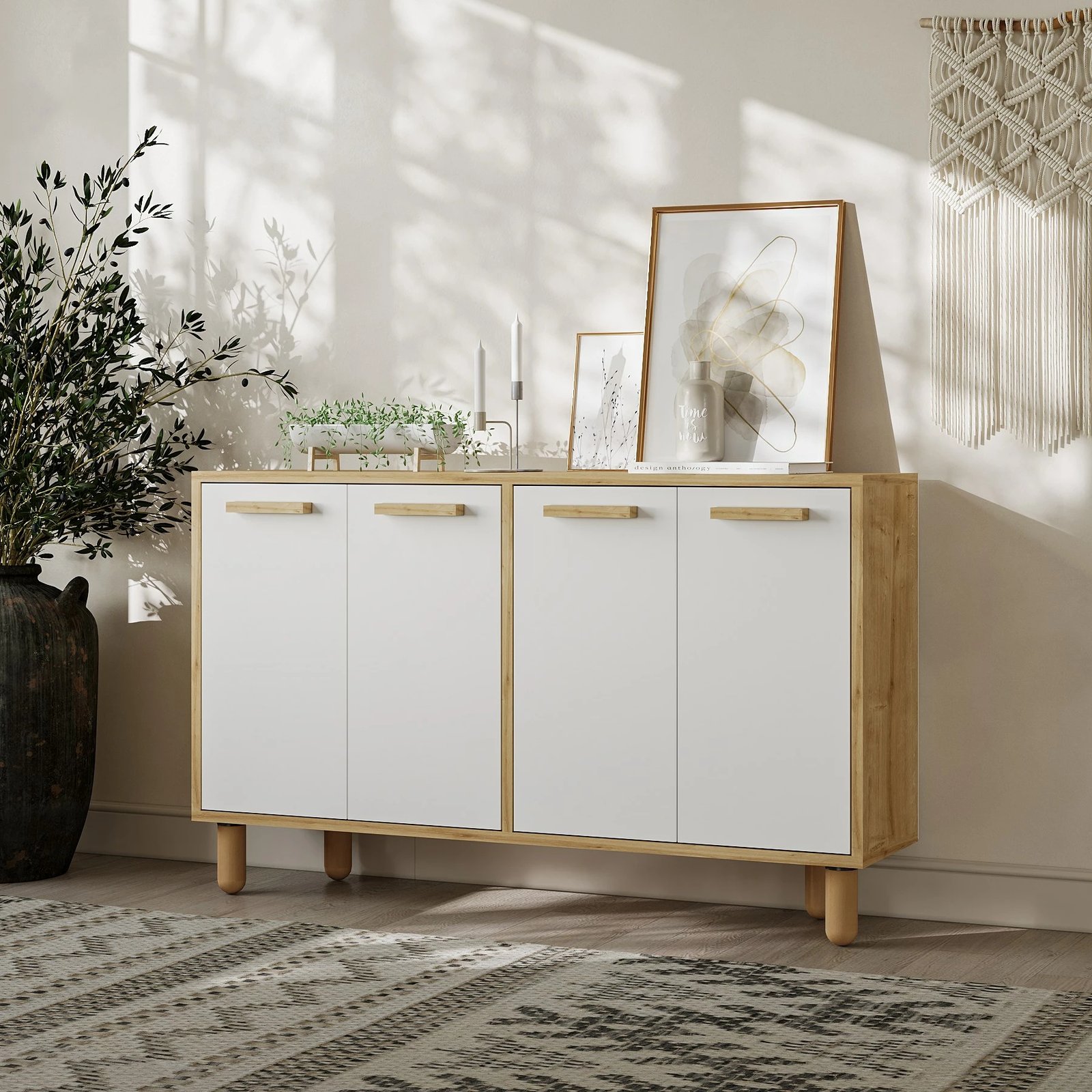 Konsol Skye Decor, Venedik, ngjyrë lis safir, e bardhë