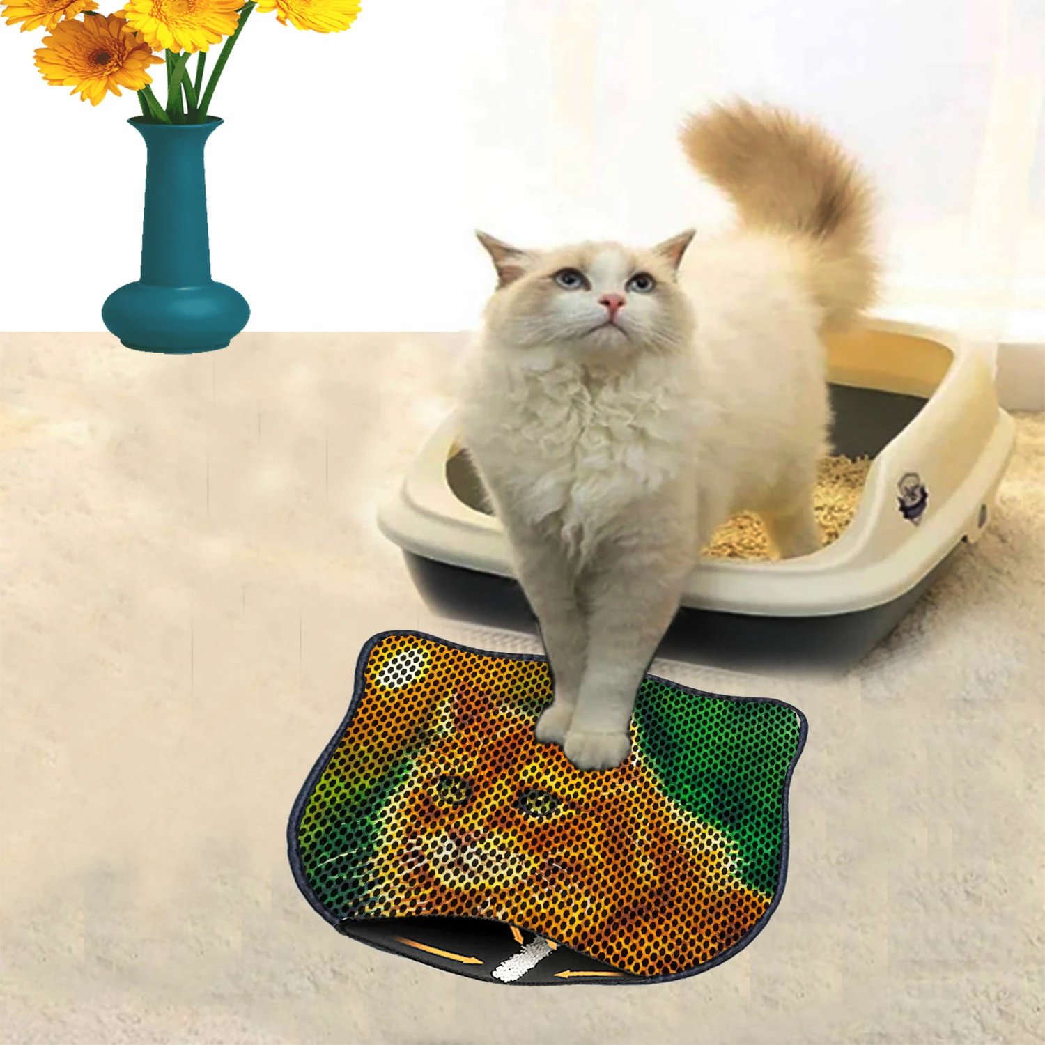 Tapet për rërë mace, shumëngjyrësh, Paws & Whiskers, Kdkafa0130, 40x50cm