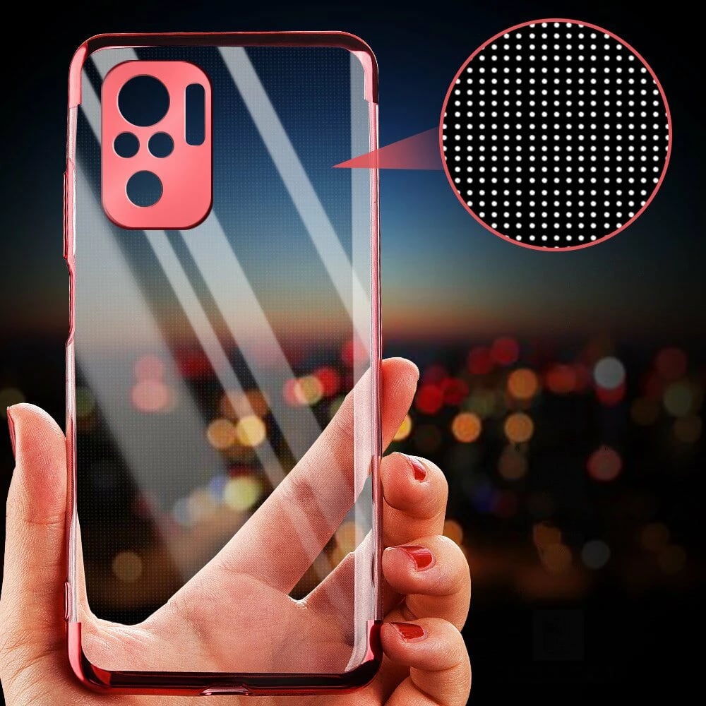 Mbështjellës Hurtel Clear Color 0.3mm për Xiaomi Redmi Note 10 5G / Poco M3 Pro, TPU, i tejdukshëm me kornizë të zezë