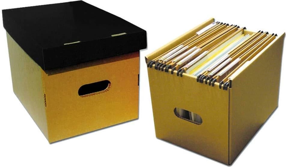 Kuti për dosje varëse NEXT, kafe e zezë, 25x25x34cm