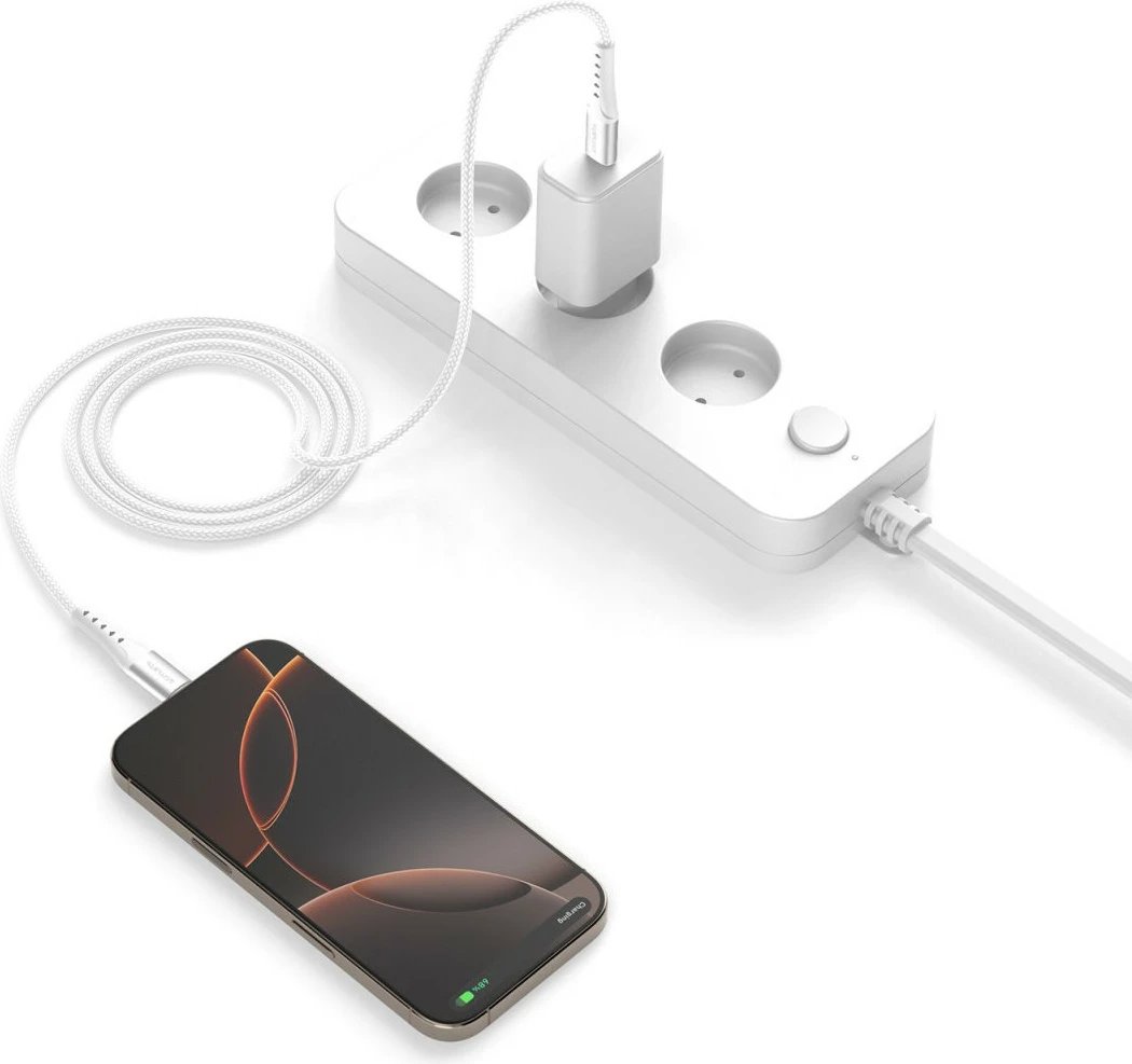 Kabllo USB-C 4smarts PrimeCord 1.5m 60W e bardhë Kabllo USB-C 4smarts PrimeCord 1.5m 60W e bardhë