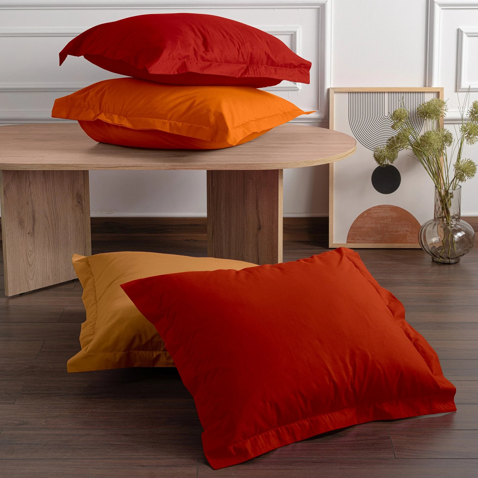 Set këllëfësh jastëku (2 copë), ngjyrë portokalli, L'essentiel, 60x60cm