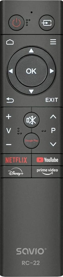Telekomandë universale Savio RC-22, 20 butona, IR, USB Type-C, e zezë