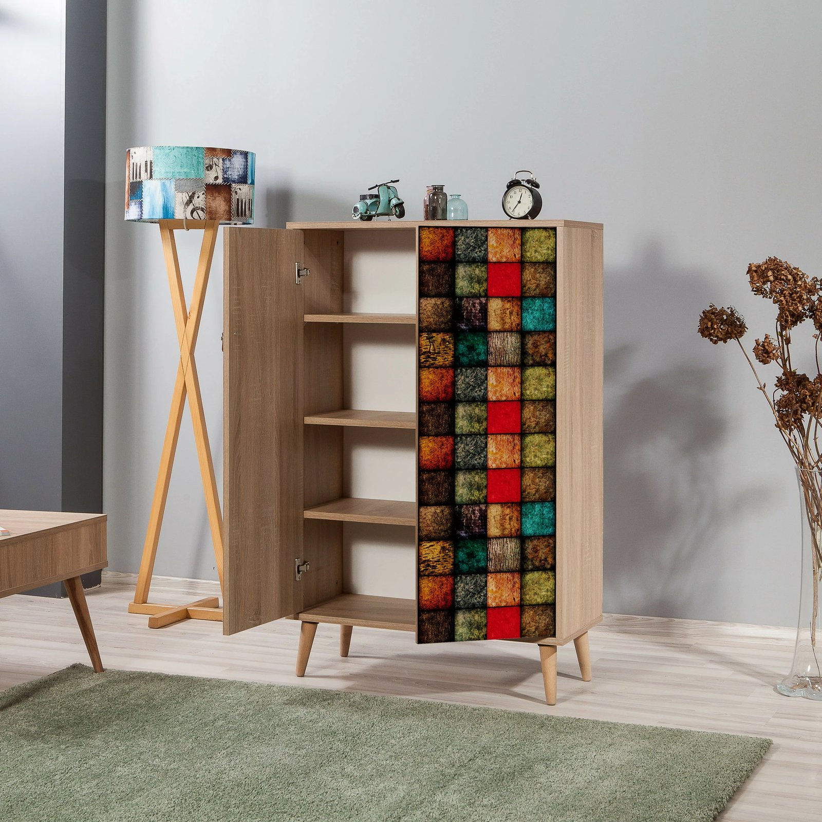 Dollap multifunksional Hanah Home, Multibox - 723, ngjyrë lisi Sonoma