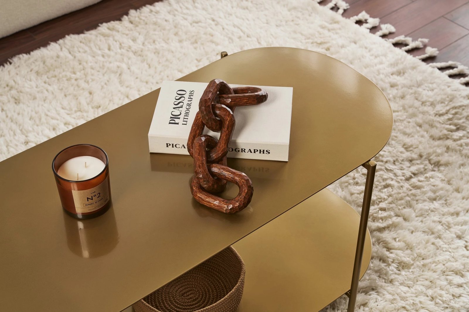 Tavolinë kafeje, ngjyrë ari, Skye Decor, SHB-014-A