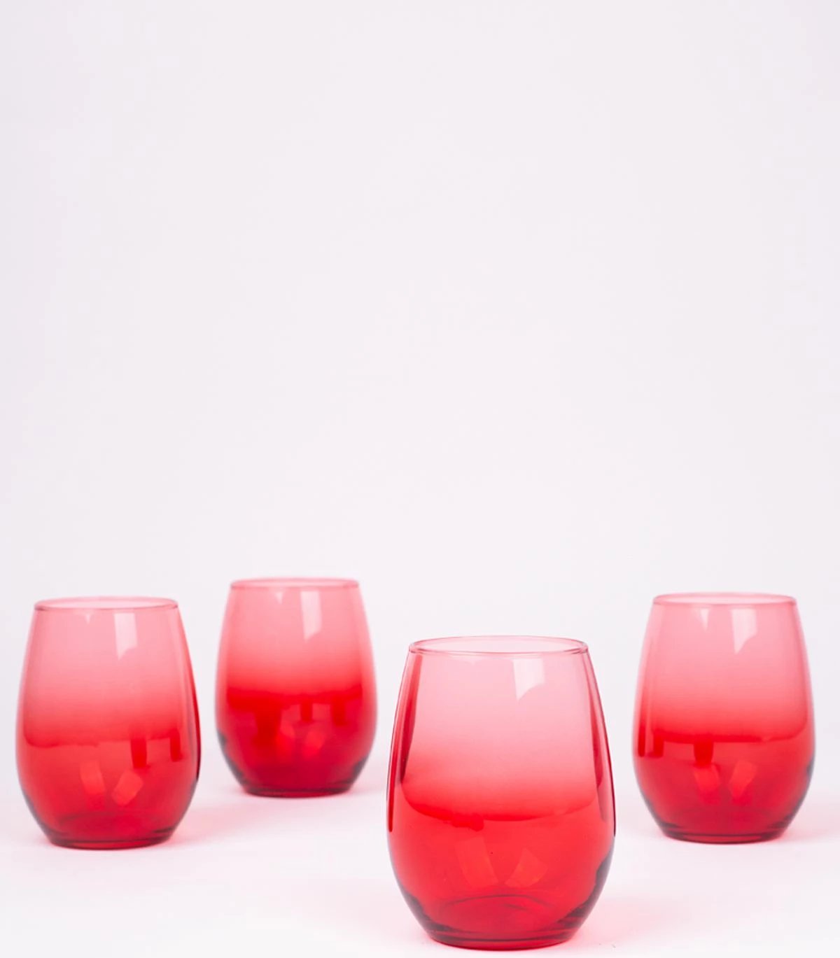 Set gotash prej qelqi (4 copë), Hermia Concept, Larc 350, e kuqe