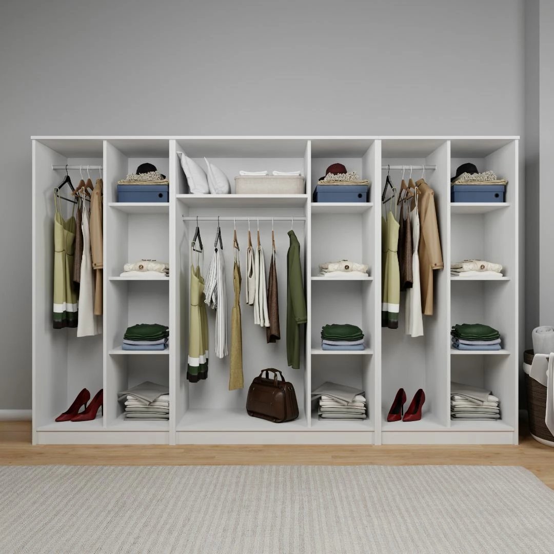 Dollap rrobash Skye Decor, Kardelen 1600-107, ngjyrë e bardhë, 280x180x51.8cm