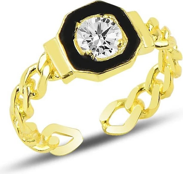 Unazë argjendi Jumeon, ngjyrë ari e zezë, SGTL9963