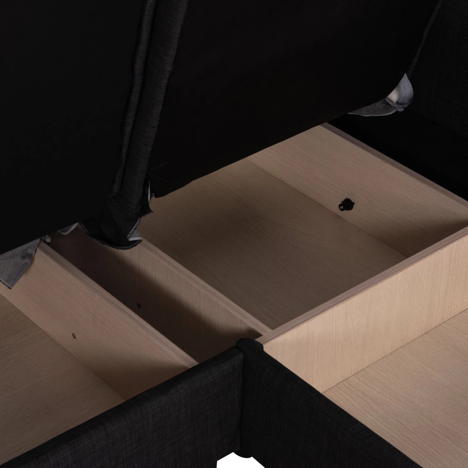 Kënd divan me shtrat dhe hapësirë për depo, ngjyrë antracit, BRONKO FH3291.01, 218x138x77cm