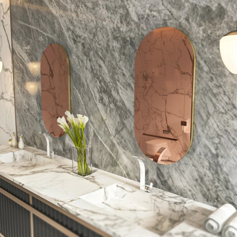 Pasqyrë Hanah Home, Riors, bronzi, ari