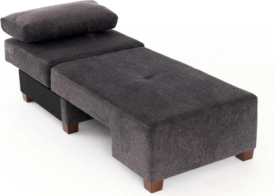 Krevat-sofá treshe, Atelier del Sofa, pëlhurë Perenna Chenille, antracit