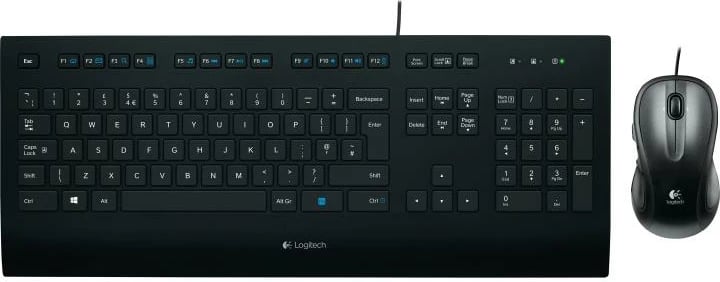 Tastierë, Logitech K280e (920-008669), USB me kabllo, layout DE, me mbështetje për kyç, e zezë