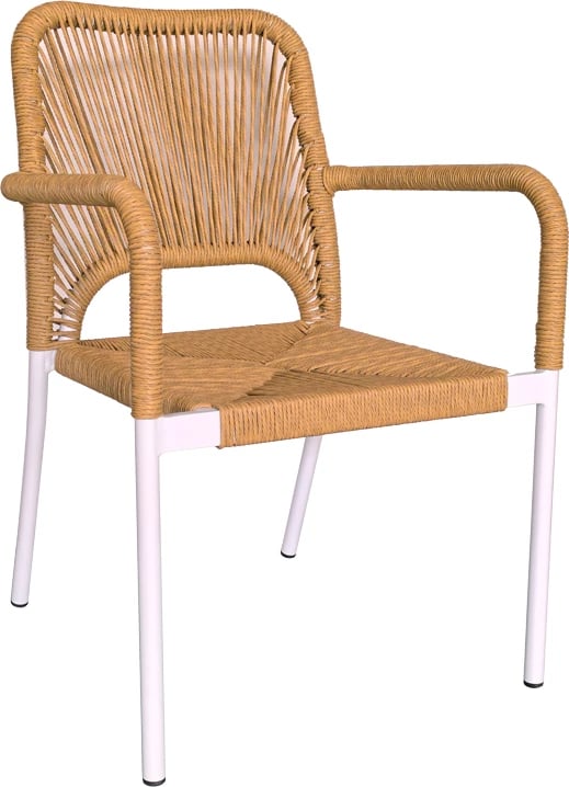 Set tavoline me karrige Kliton-Norture, alumini, ngjyrë e bardhë, 150x80x74cm