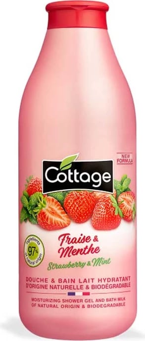 Qumësht dushi hidratues Cottage Strawberry & Mint 750ml