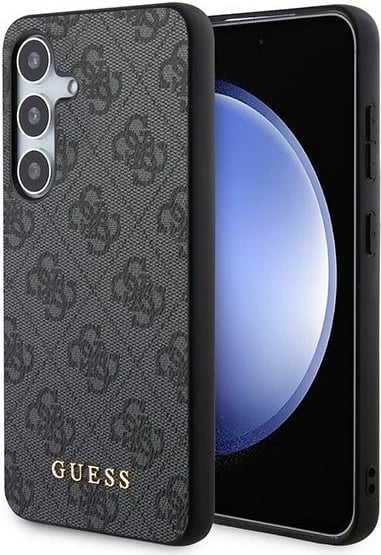 Mbështjellës Guess 4G Metal Gold Logo për Samsung Galaxy S24, i zi