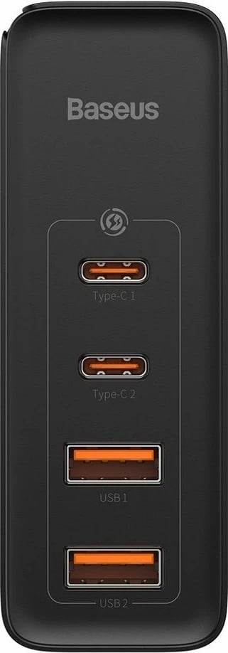 Karikues i shpejtë Baseus GaN2 Pro, 100W, 2x USB-C, 2x USB-A, i zi