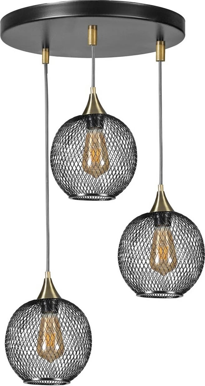 Llambë tavani Opviq Jupiter, 3 copa, ngjyrë e zezë