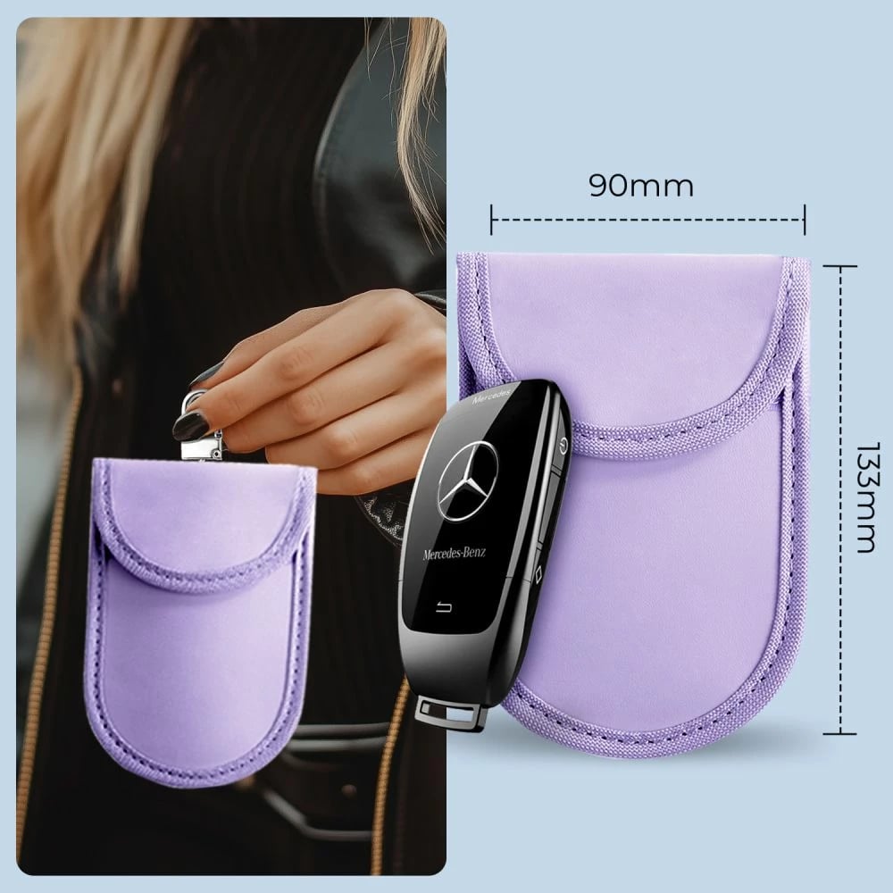 Mbështjellës çelësi makine Tech-Protect KLR100, bllokim RFID, vjollcë