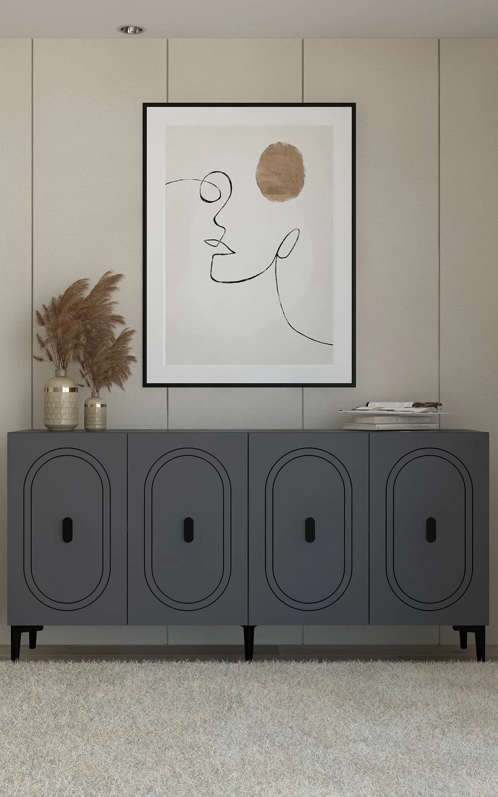 Konsol Skye Decor, ngjyrë antracit, Weny