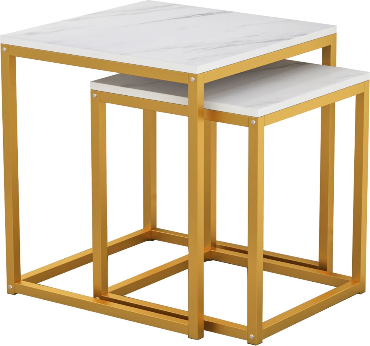 Tavolina anësore GRELAY set 2 copë MDF & metal 45Χ45Χ50Hcm.FH8762.11