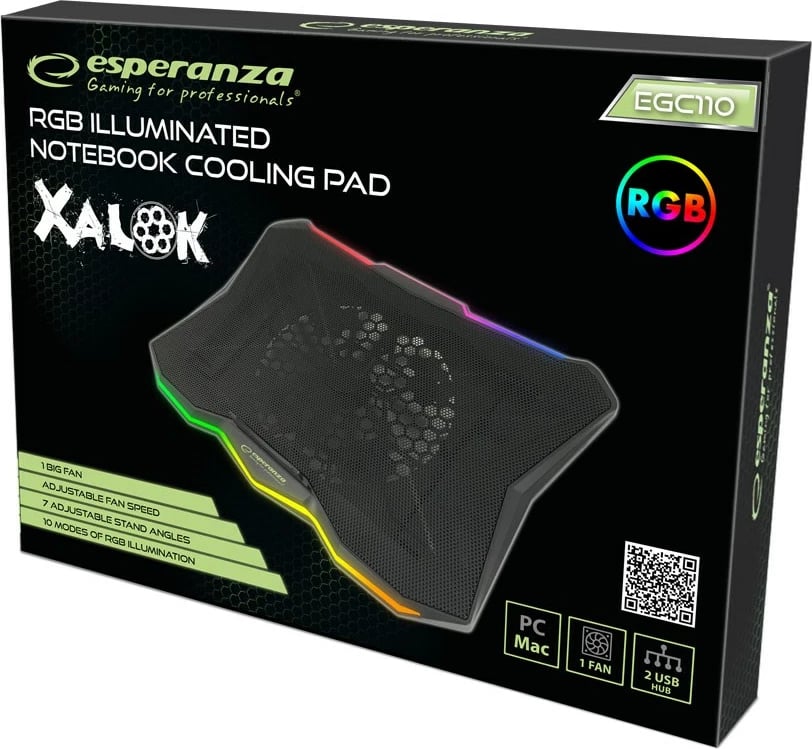 Ftohës për laptop Esperanza EGC110, 800 rpm, 17",  i zi